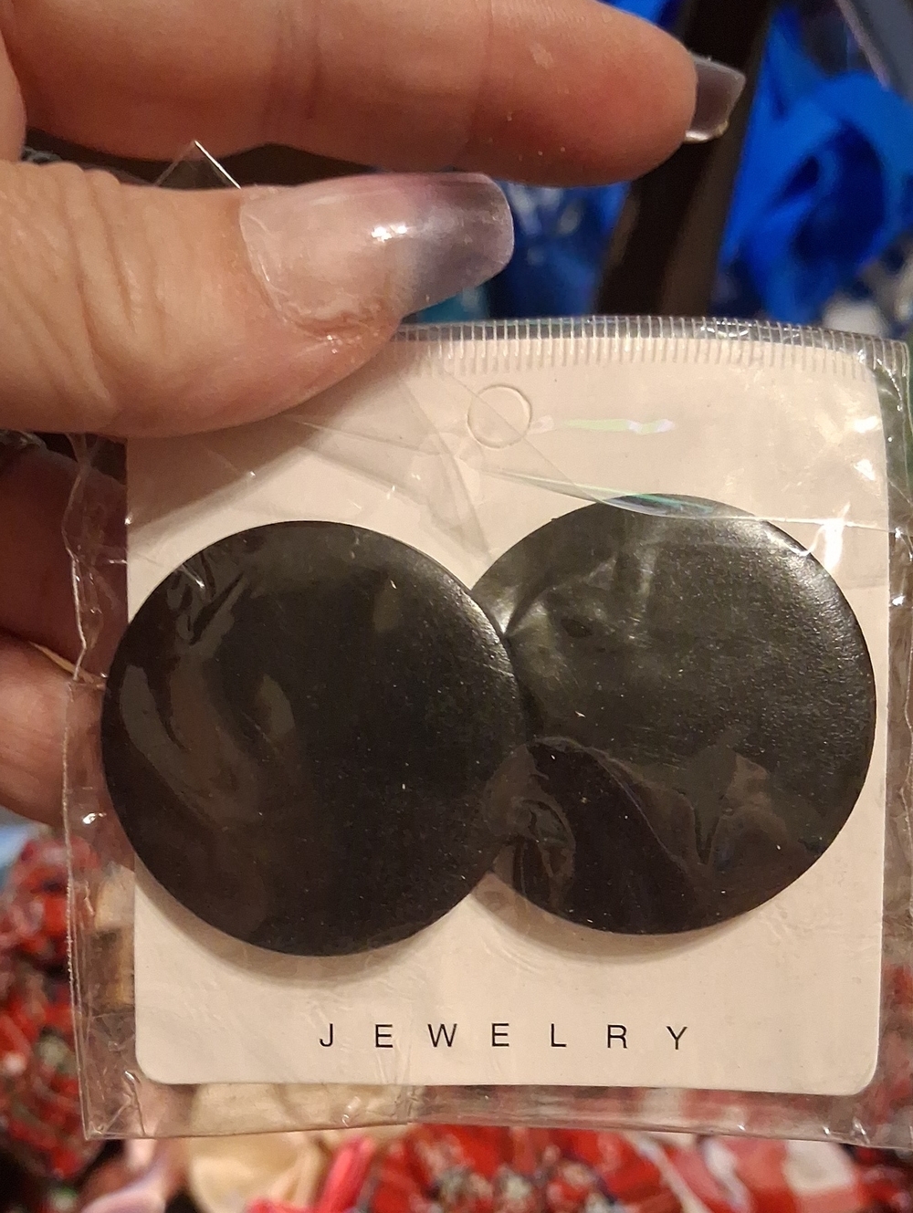 Minimalist Black Disc Earrings - Brand